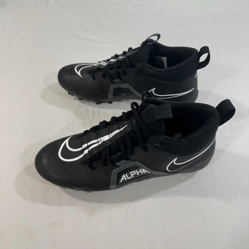 Nike Alpha Menace 3 Shark Football Cleats Mens 11 Black White CV0586-010 Shoes